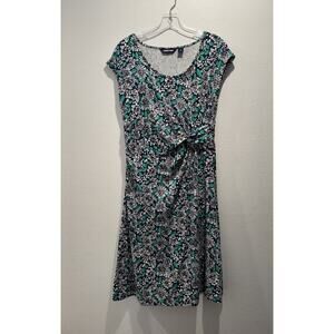 LANDS END Dress Women’s Size Small Gathered Waist Floral Stretch Comfy Preppy